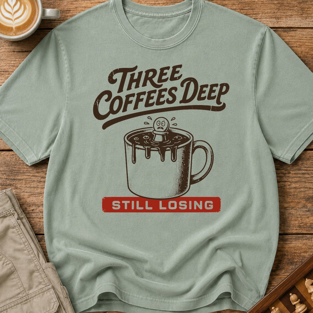 Three Coffees Deep Still Losing T-Shirt