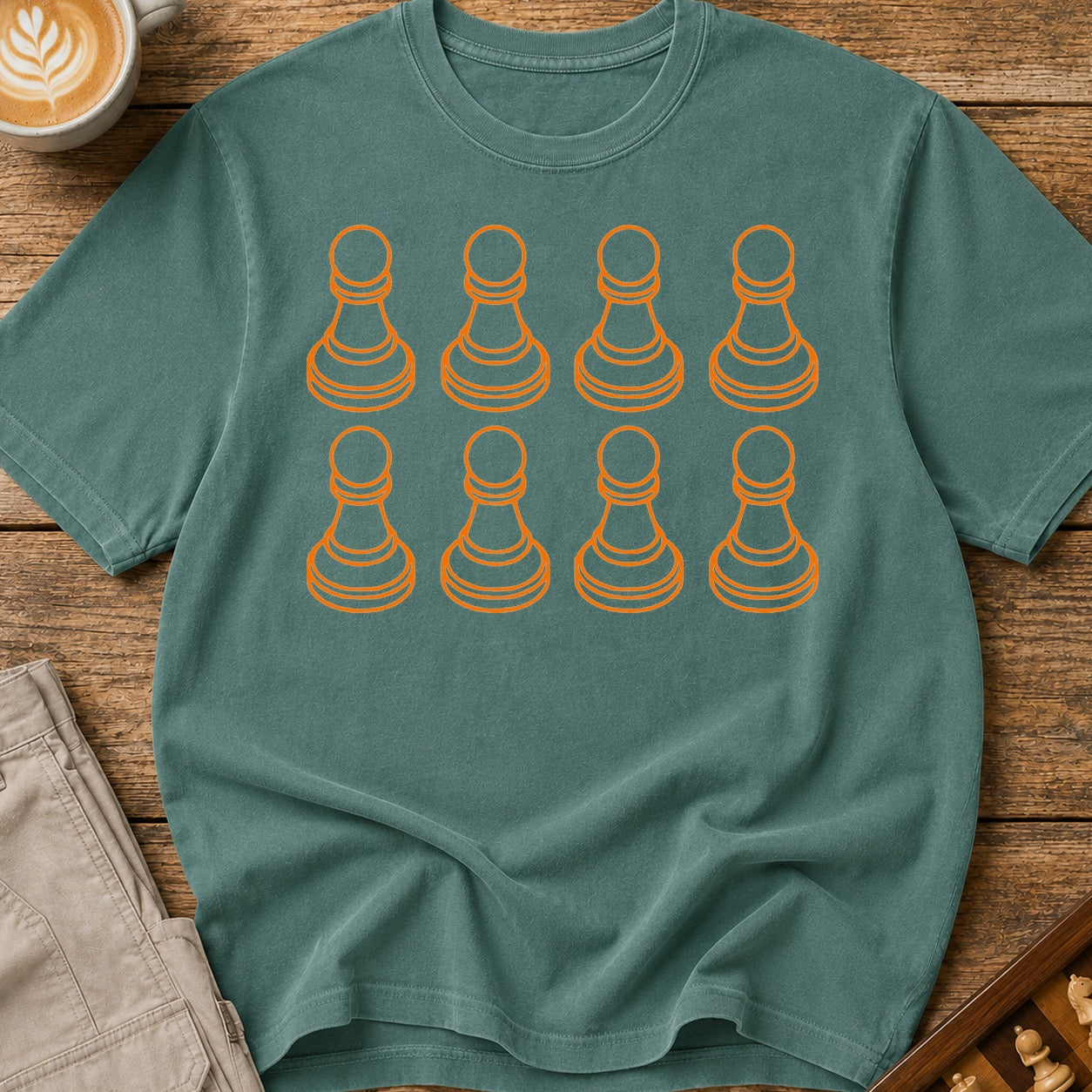 Pawns Orange Minimal T-Shirt