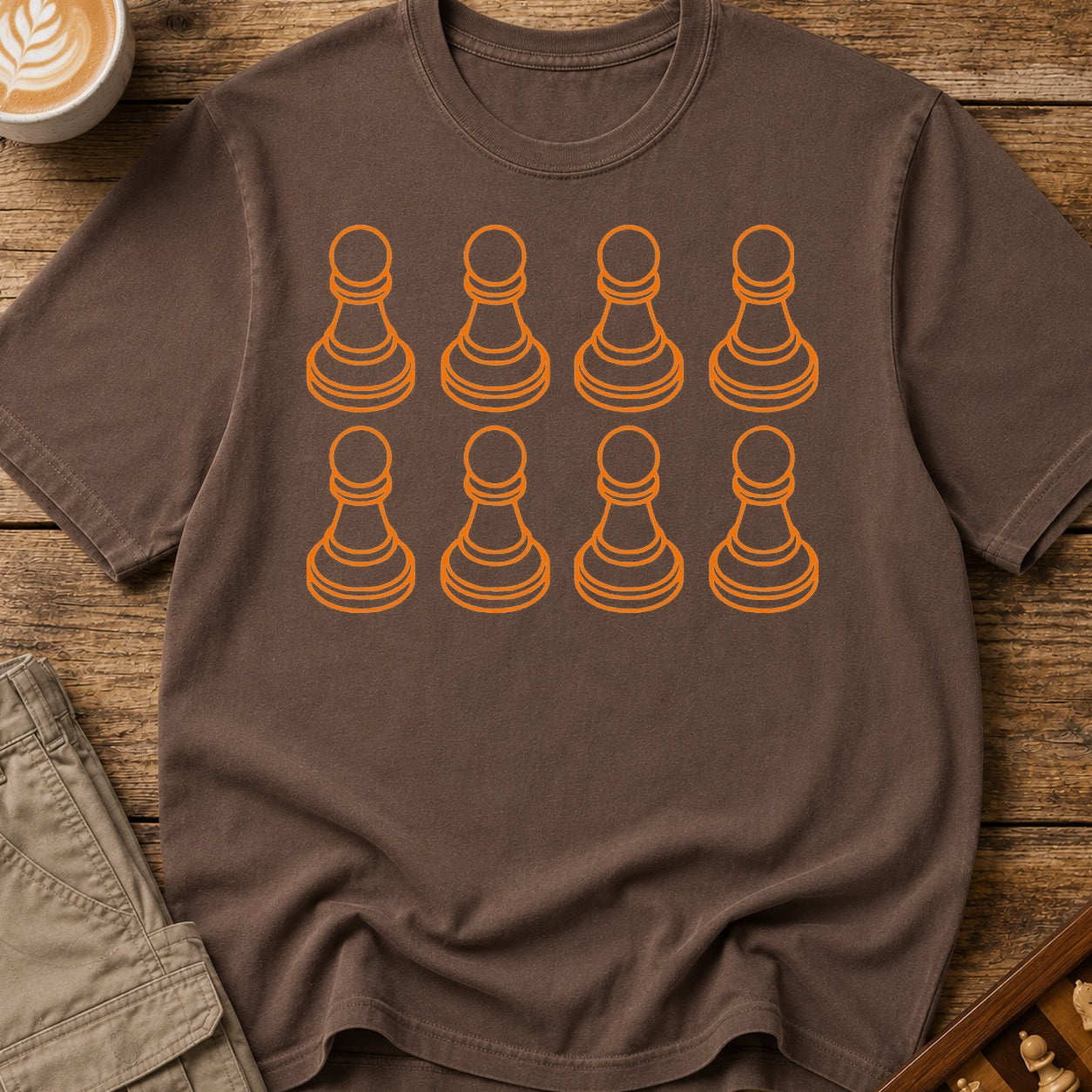 Pawns Orange Minimal T-Shirt