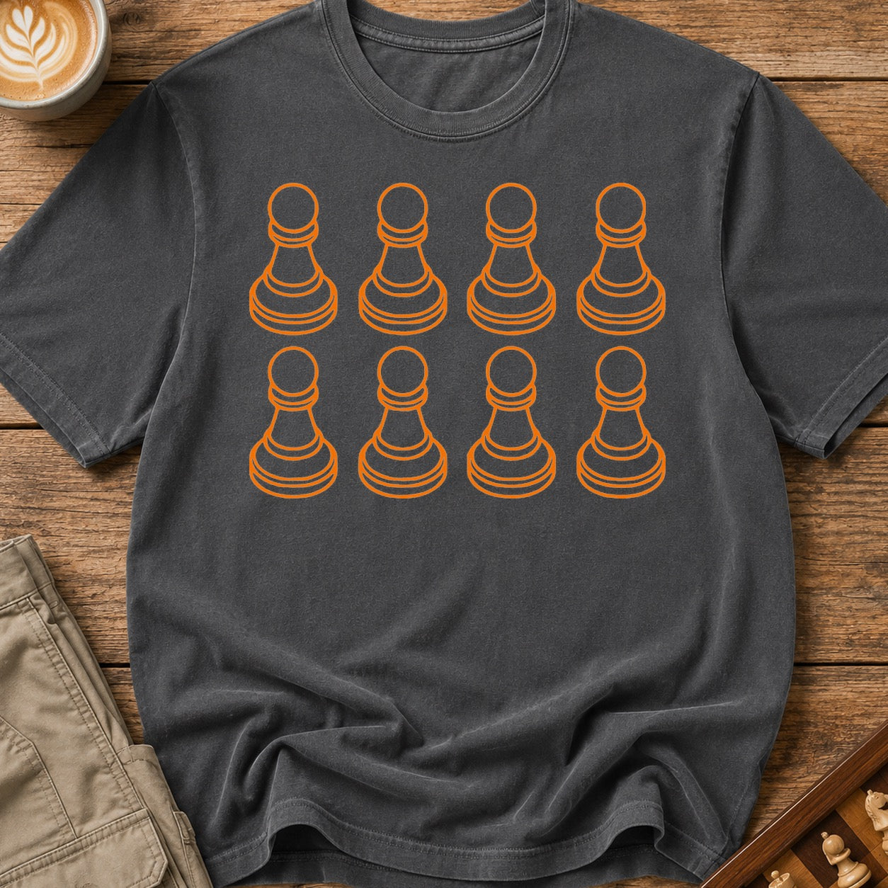 Pawns Orange Minimal T-Shirt