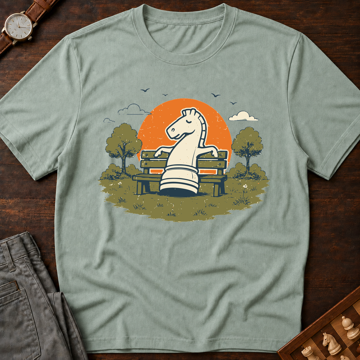 Knight On A Park Bench T-Shirt