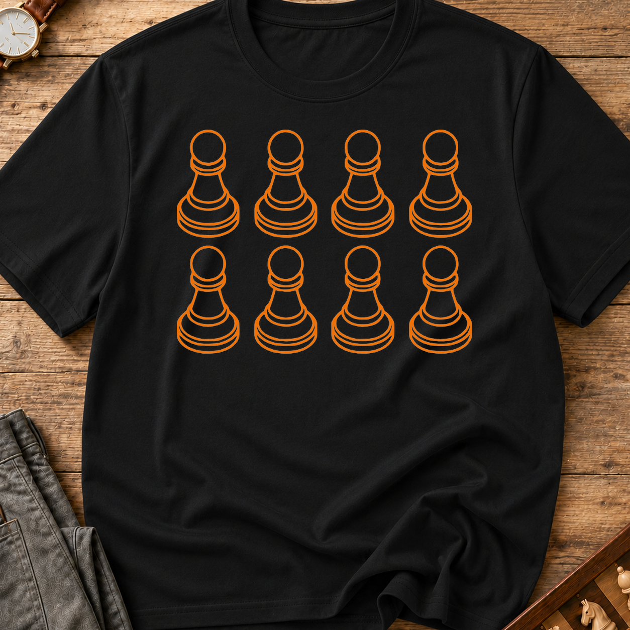 Pawns Orange Minimal T-Shirt