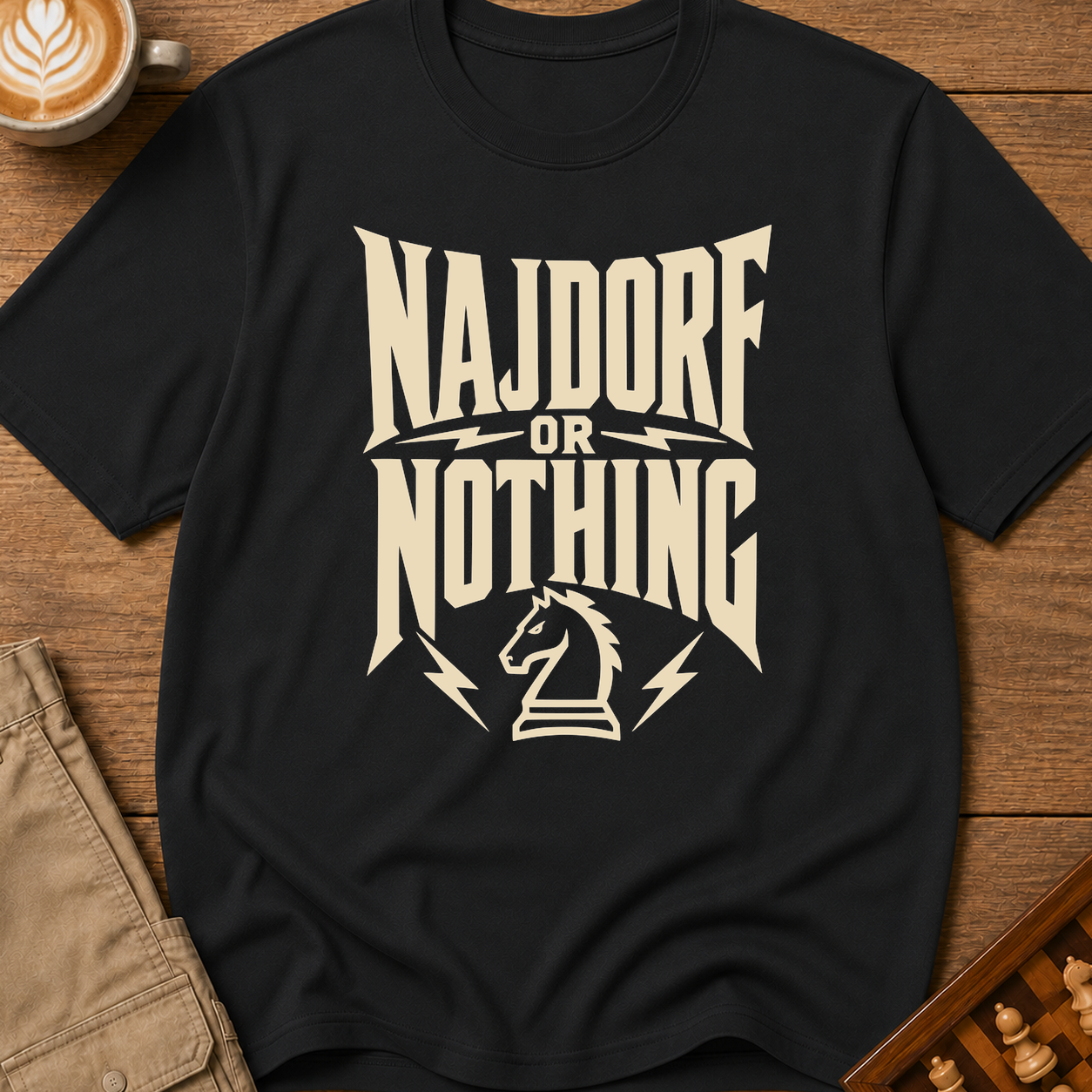 Najdorf or Nothing Gold T-Shirt
