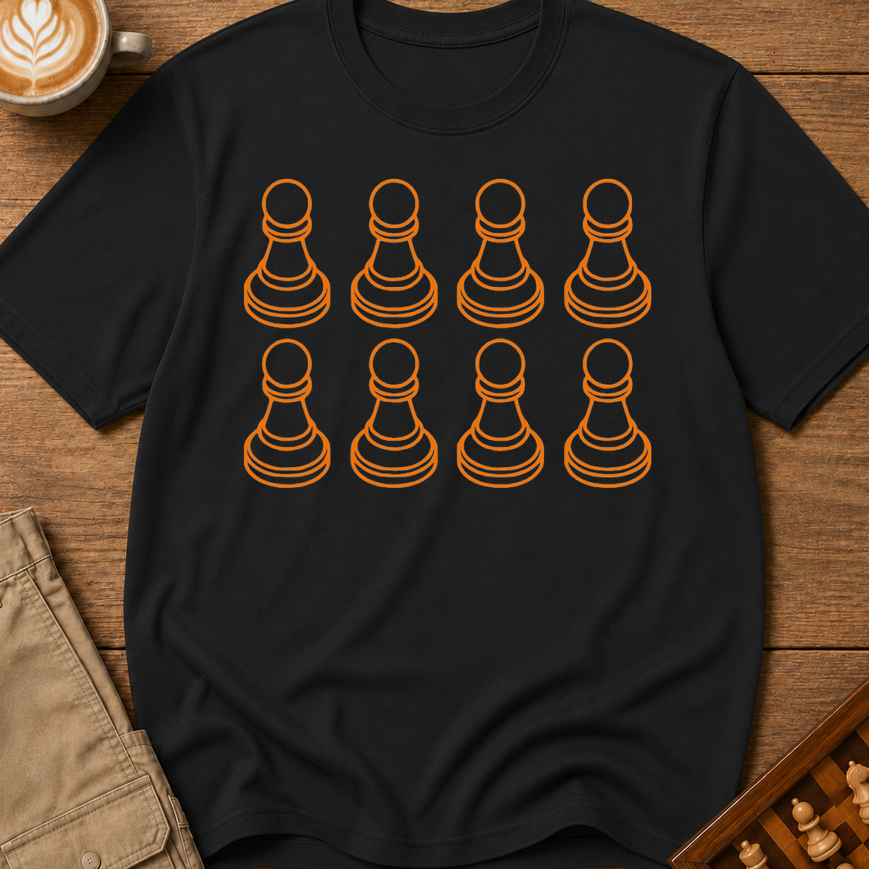 Pawns Orange Minimal T-Shirt