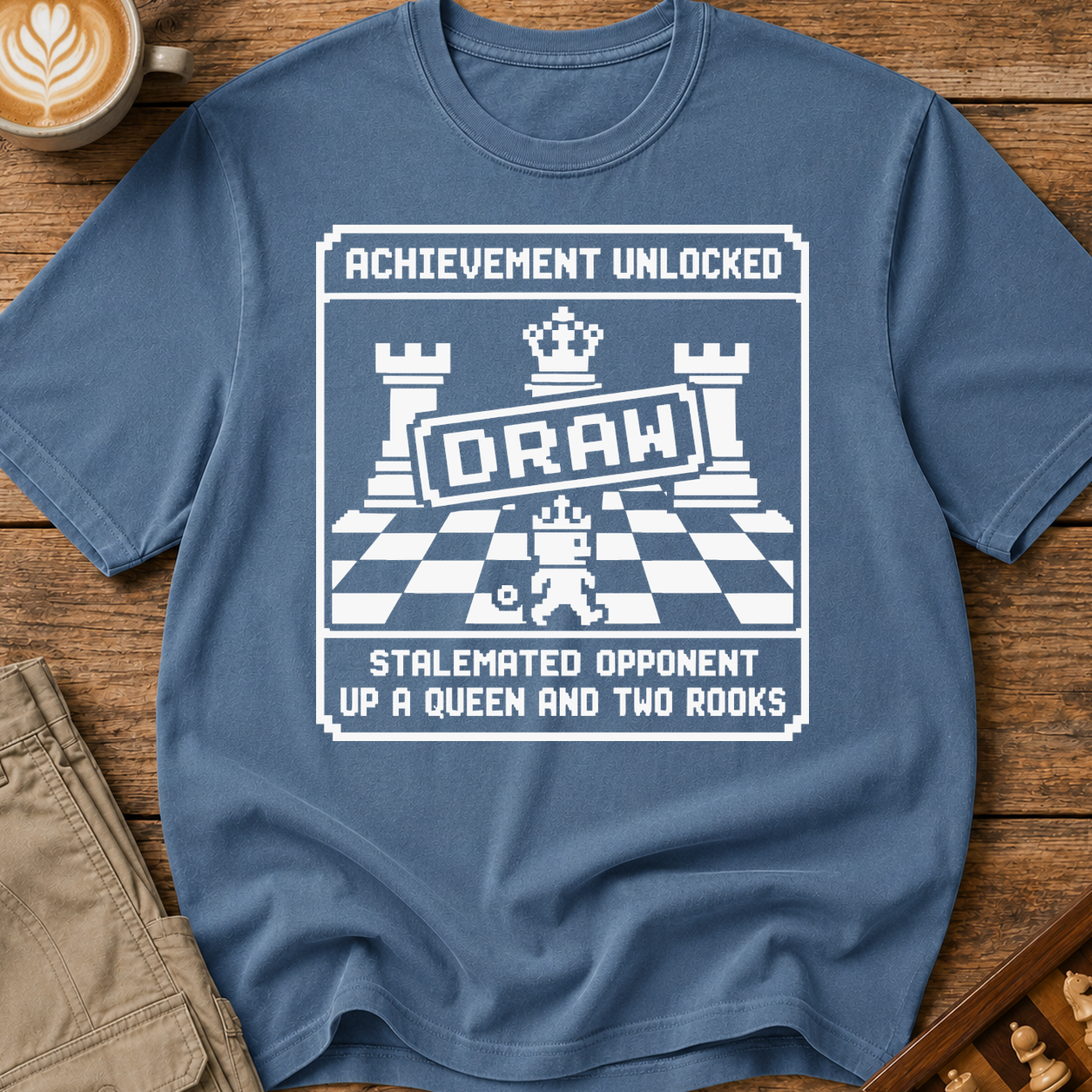 Achievement Unlocked Draw Stalemated Up A Queen And Two Rooks T-Shirt