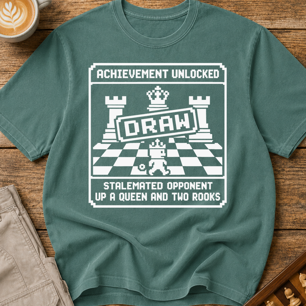 Achievement Unlocked Draw Stalemated Up A Queen And Two Rooks T-Shirt
