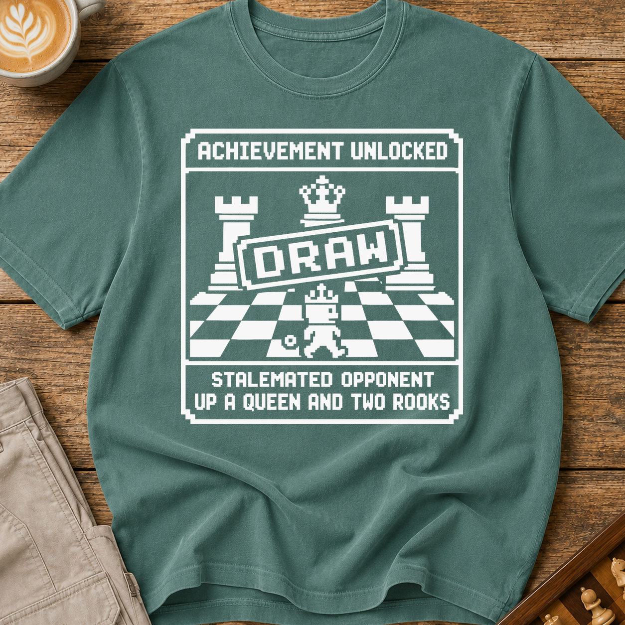 Achievement Unlocked Draw Stalemated Up A Queen And Two Rooks T-Shirt