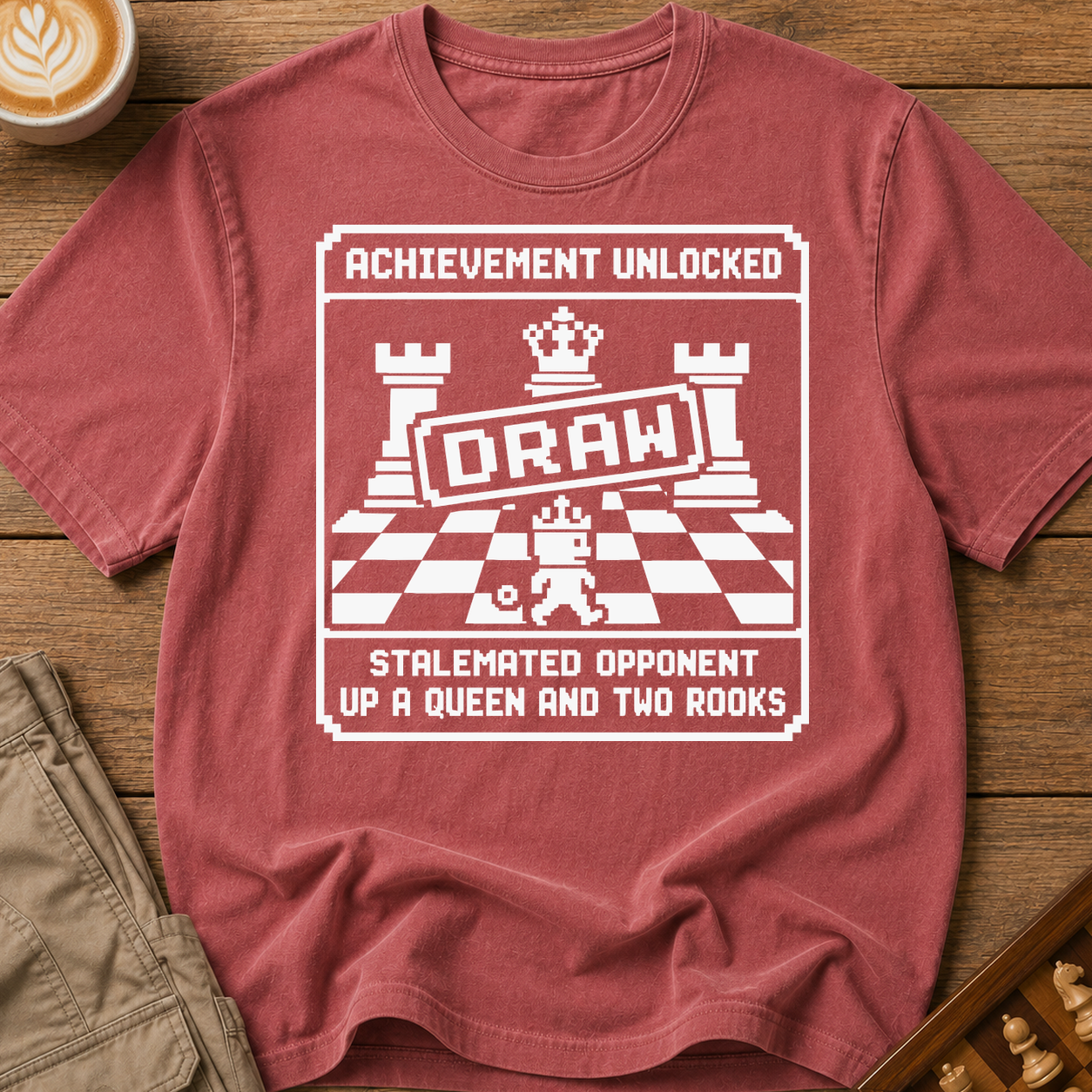 Achievement Unlocked Draw Stalemated Up A Queen And Two Rooks T-Shirt