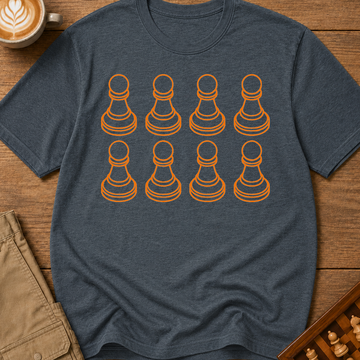 Pawns Orange Minimal T-Shirt