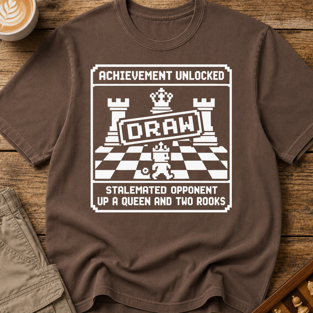 Achievement Unlocked Draw Stalemated Up A Queen And Two Rooks T-Shirt