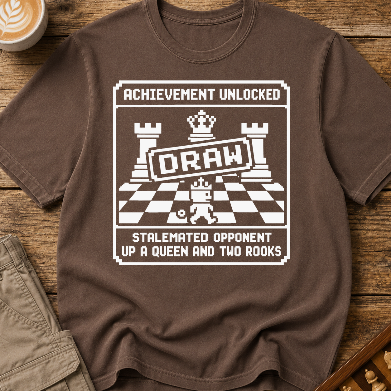 Achievement Unlocked Draw Stalemated Up A Queen And Two Rooks T-Shirt