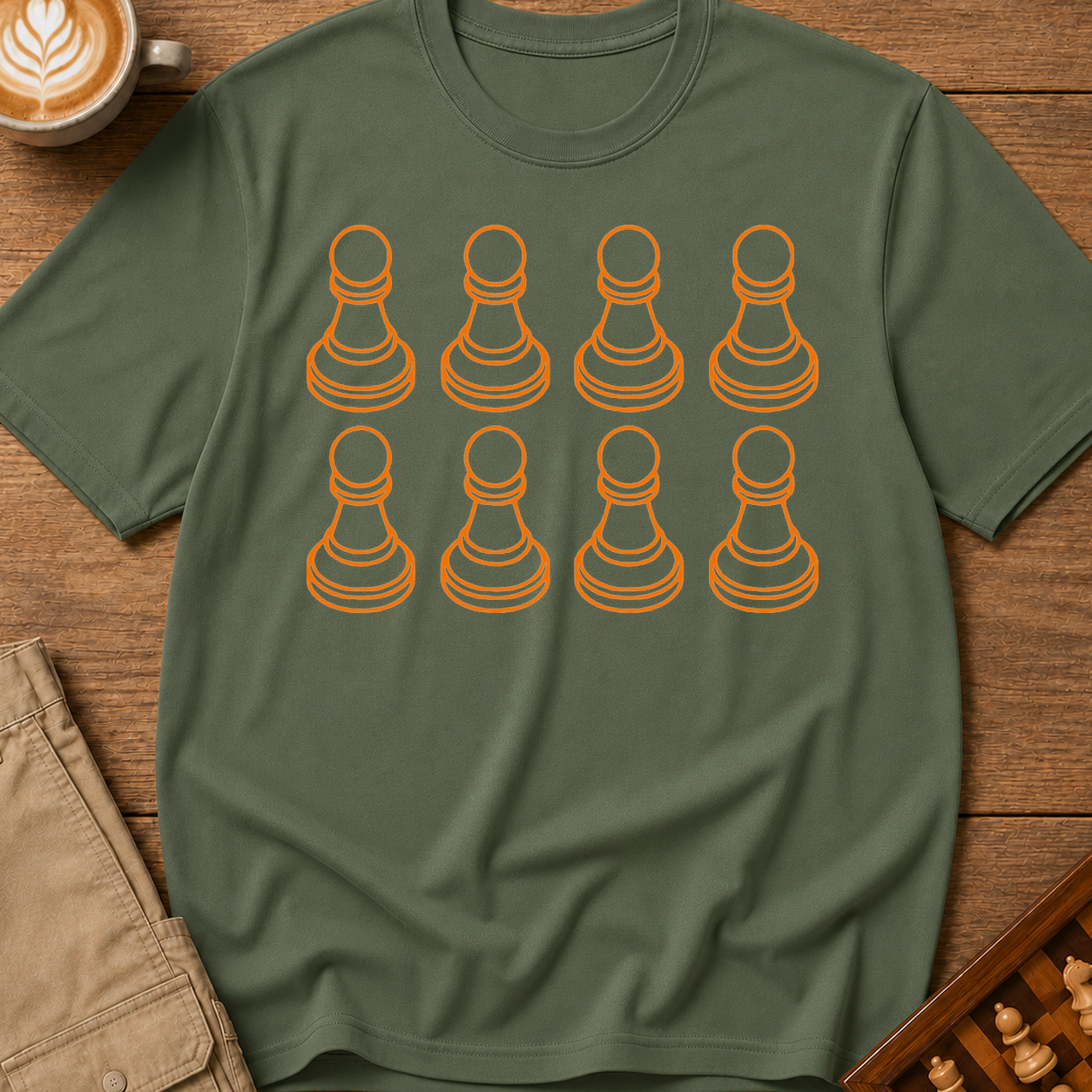 Pawns Orange Minimal T-Shirt