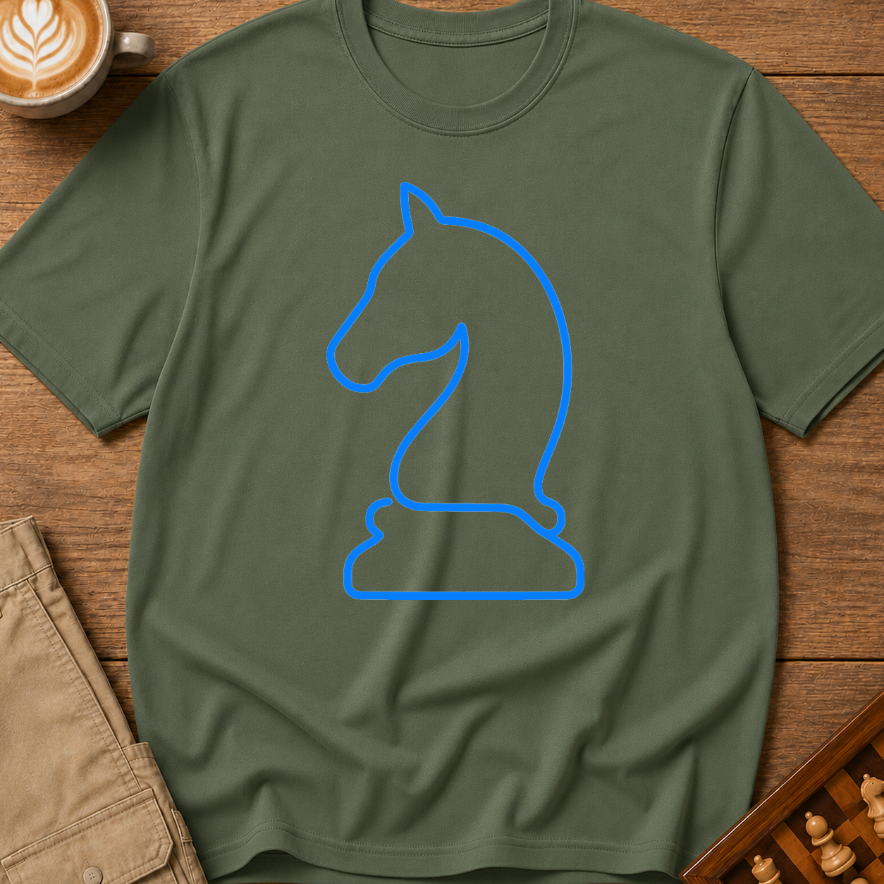 Knight Blue Outline T-Shirt