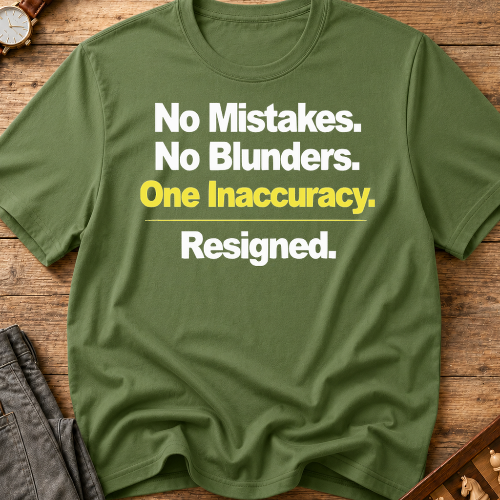 No Mistakes No Blunders One Inaccuracy Resigned T-Shirt