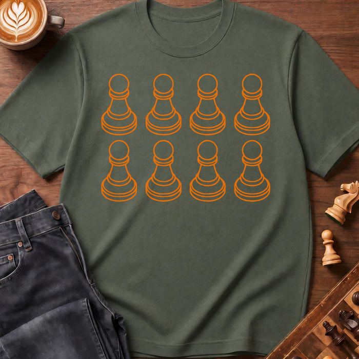 Pawns Orange Minimal T-Shirt