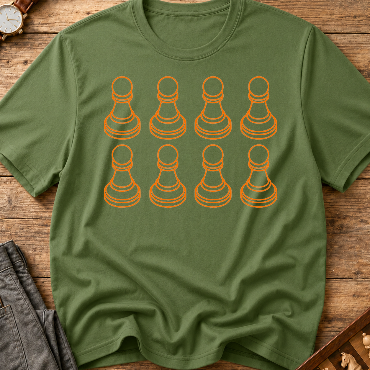 Pawns Orange Minimal T-Shirt