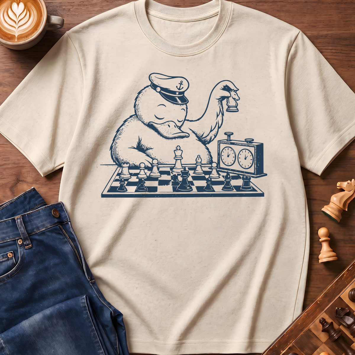 Knight Navy Outline T-Shirt