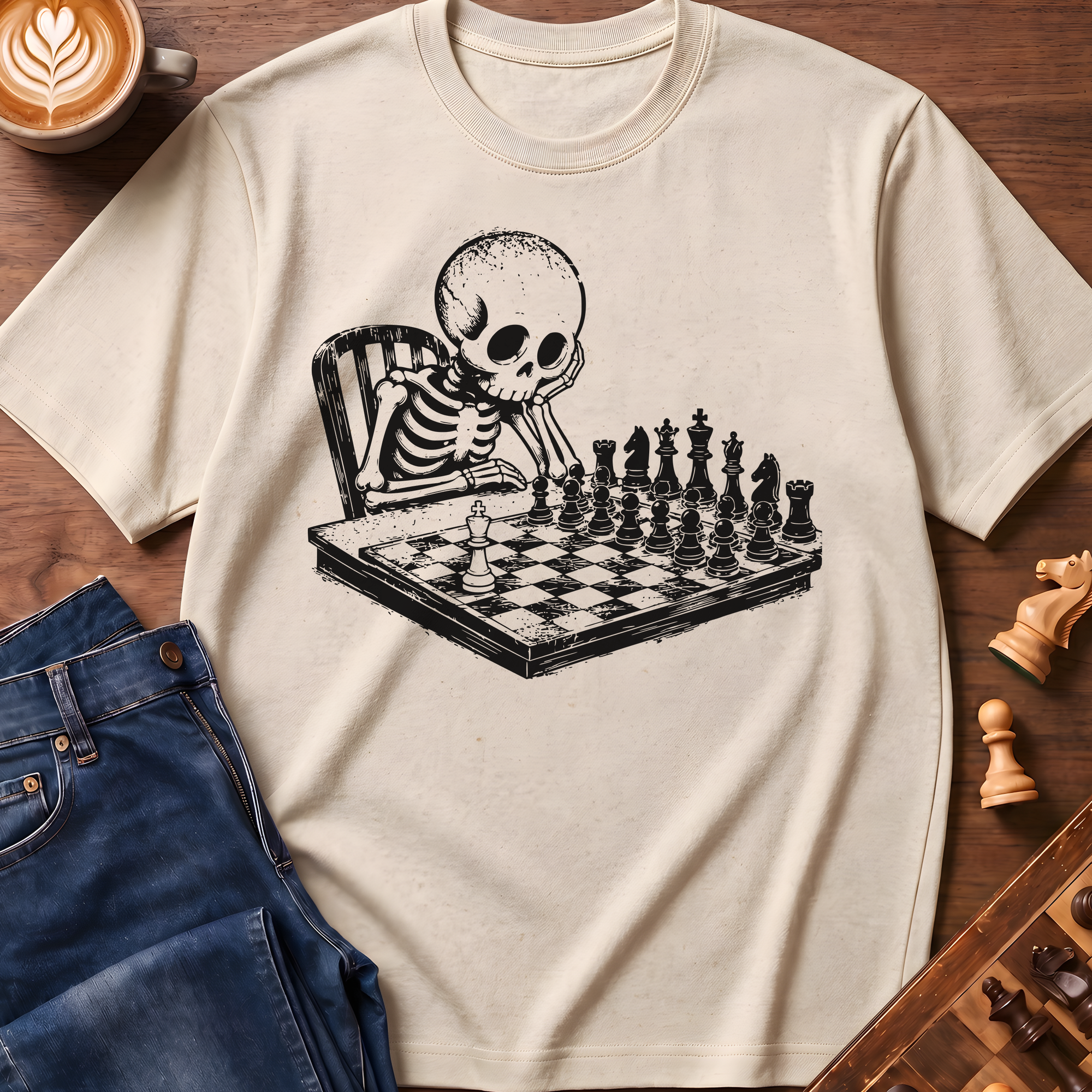 Skeleton At Board T-Shirt
