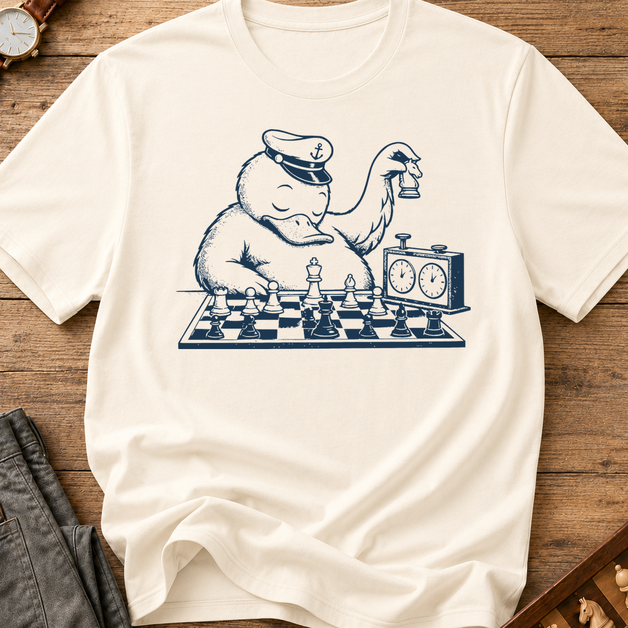 Knight Navy Outline T-Shirt