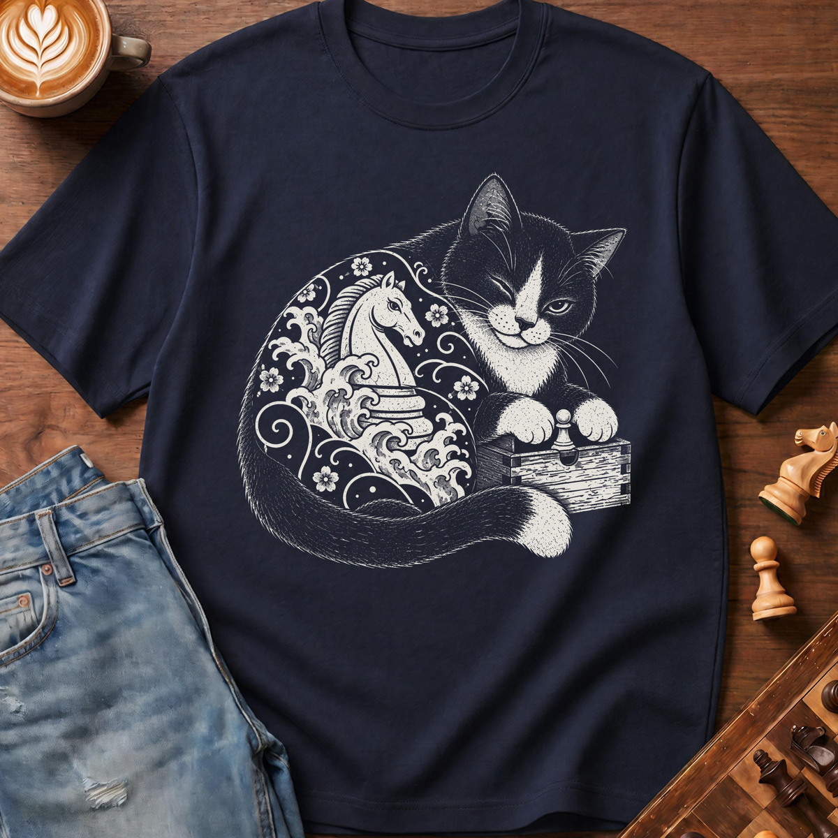 Tattooed Chess Cat T-Shirt