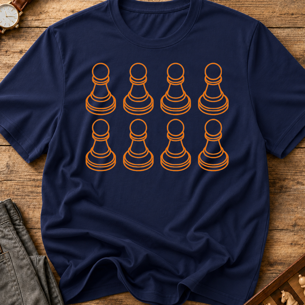 Pawns Orange Minimal T-Shirt
