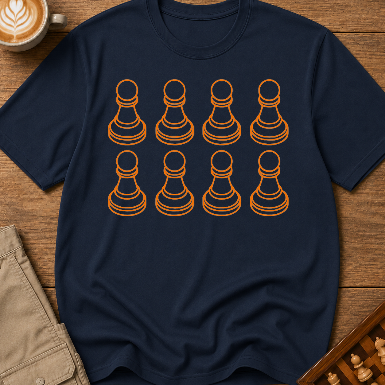 Pawns Orange Minimal T-Shirt