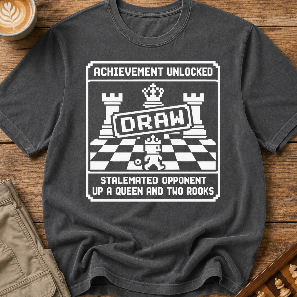 Achievement Unlocked Draw Stalemated Up A Queen And Two Rooks T-Shirt
