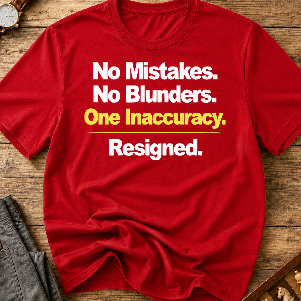 No Mistakes No Blunders One Inaccuracy Resigned T-Shirt