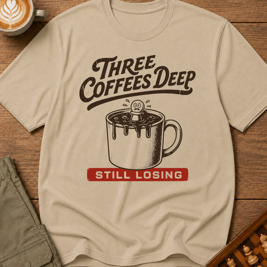 Three Coffees Deep Still Losing T-Shirt