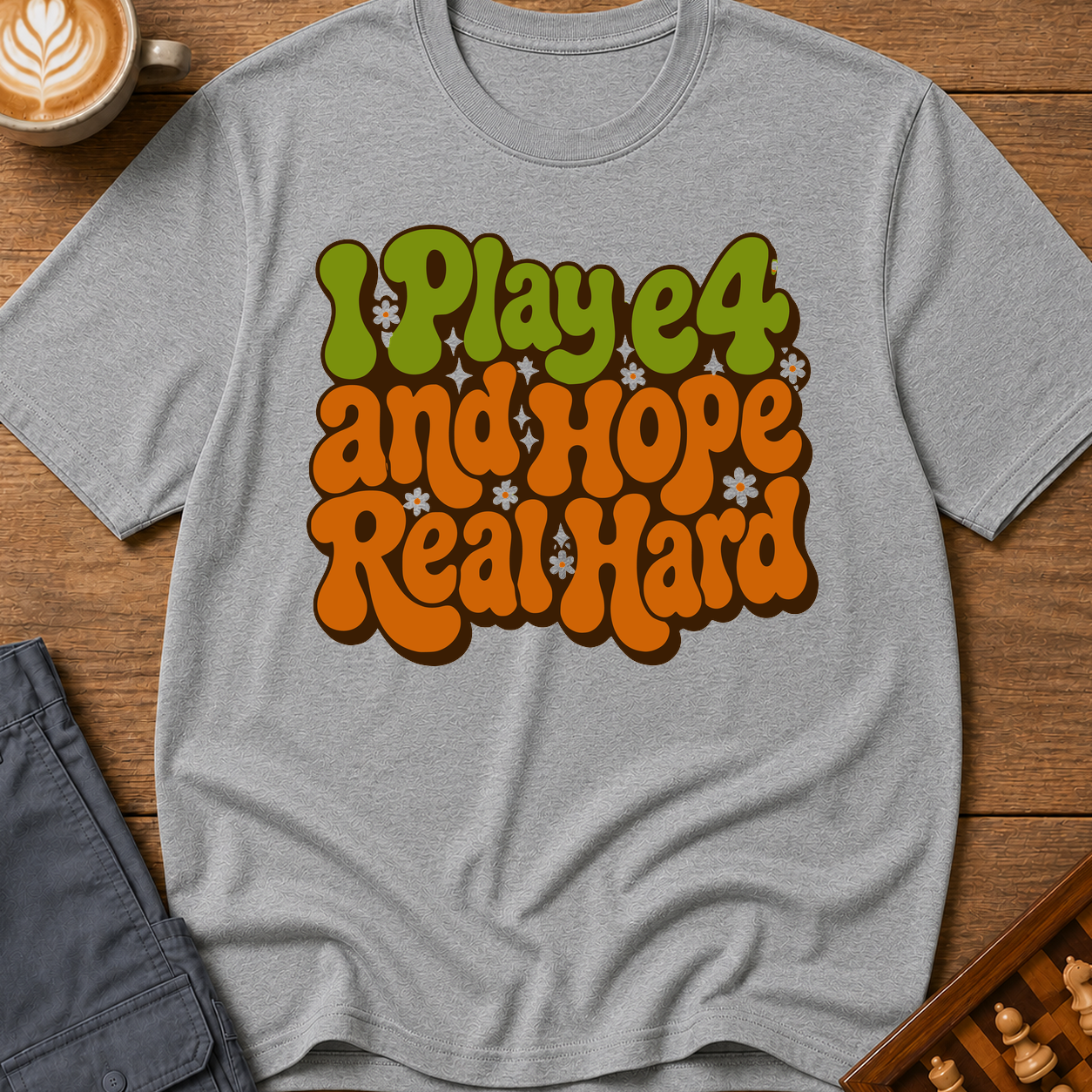 I Play e4 And Hope Real Hard T-Shirt