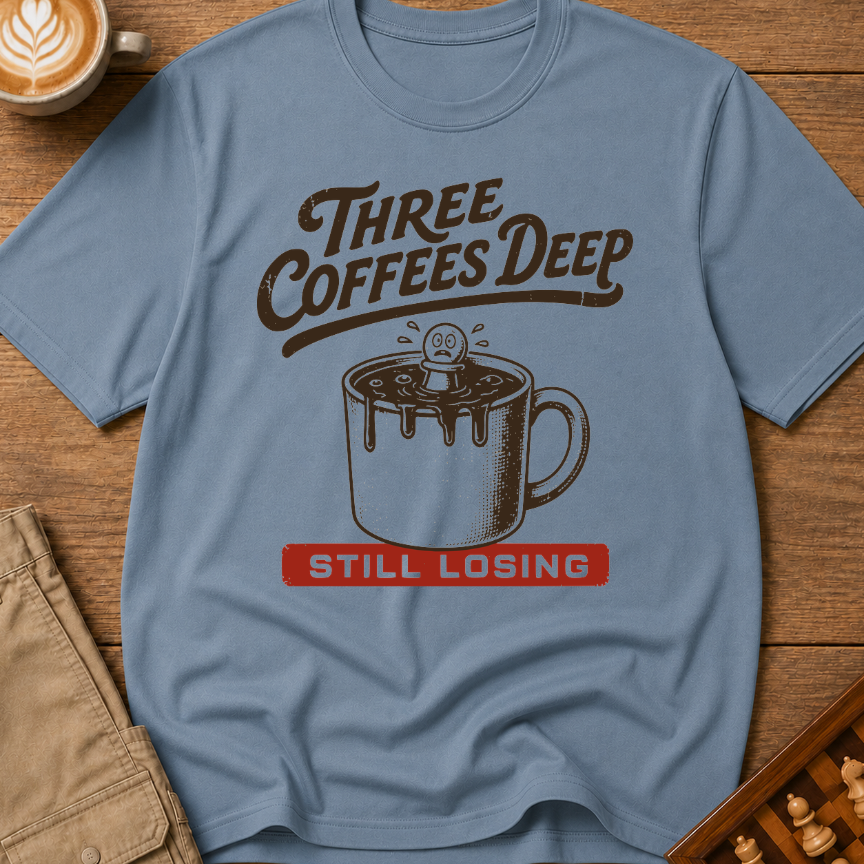 Three Coffees Deep Still Losing T-Shirt