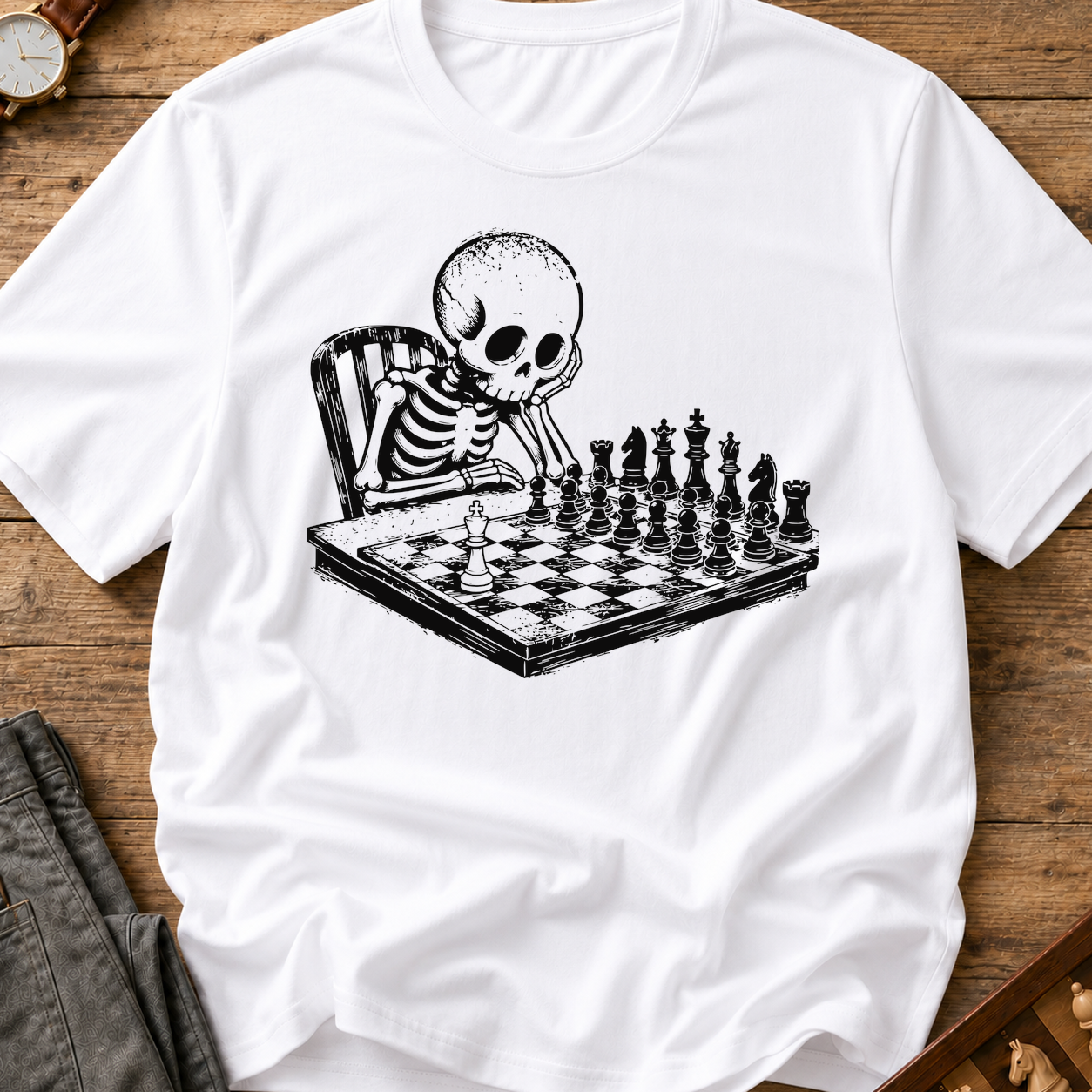 Skeleton At The Board T-Shirt