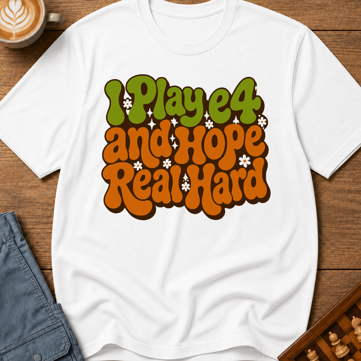 I Play e4 And Hope Real Hard T-Shirt